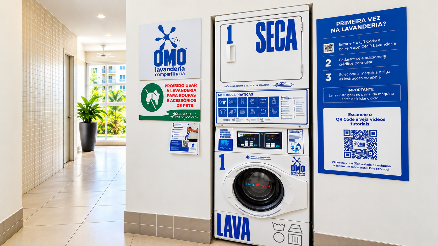 Lavanderia compartilhada do condomínio